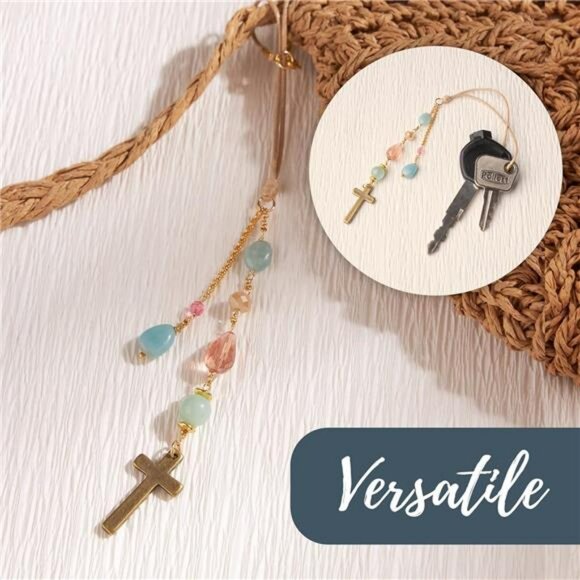 Crystal cross car mirror hanging sun catcher rearview mirror charm car accessory - Picture 4 of 7